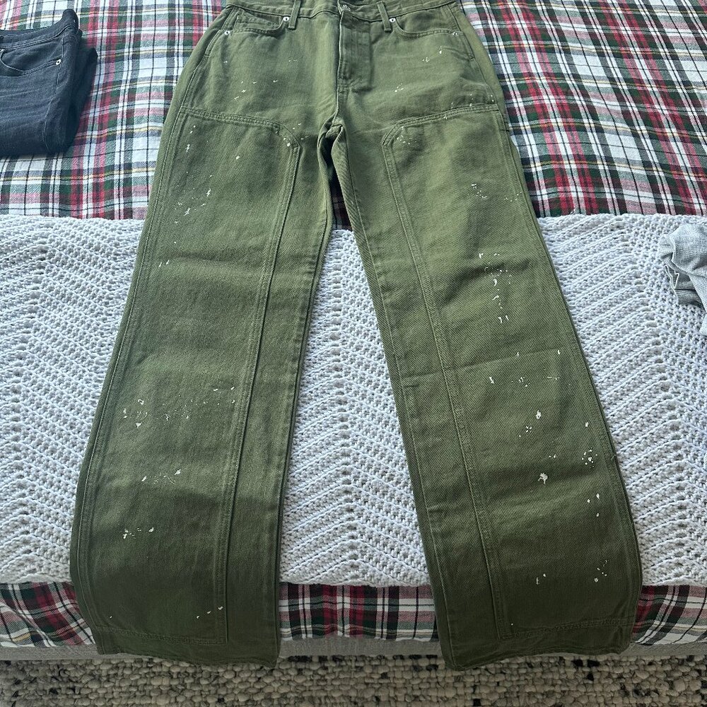 Veronica Beard Dylan Pain Splatter Green Jeans ( Size 29)